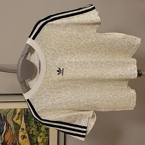 Adidas, Large, Leopard Print, White